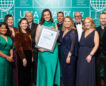 Adelaide Studio Leader, Madeleine Steele received the Stuart Main – Young Leader Award at the UDIA SA Awards for Excellence