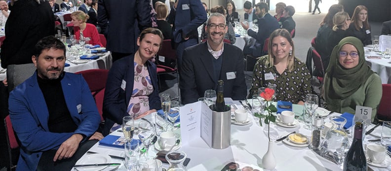 Hames Sharley’s Roberto Garcia, Louisa Glennon, Jack Belfer, Elyse Neville and Ashmal Azim pictured at the PCA Diversity Lunch.