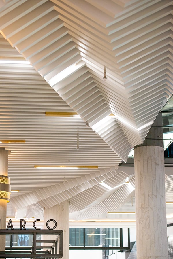 Attention-catching feature ceilings - Rundle Mall Plaza, Adelaide